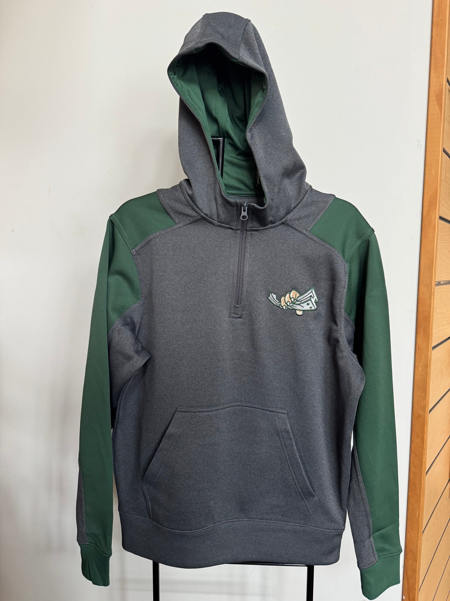 Grey Hooded Quarter Zip