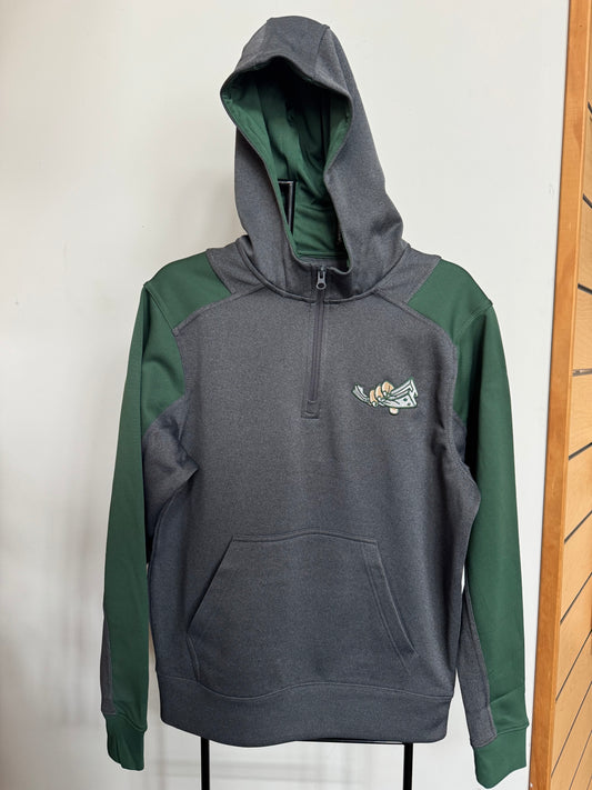 Grey Hooded Quarter Zip