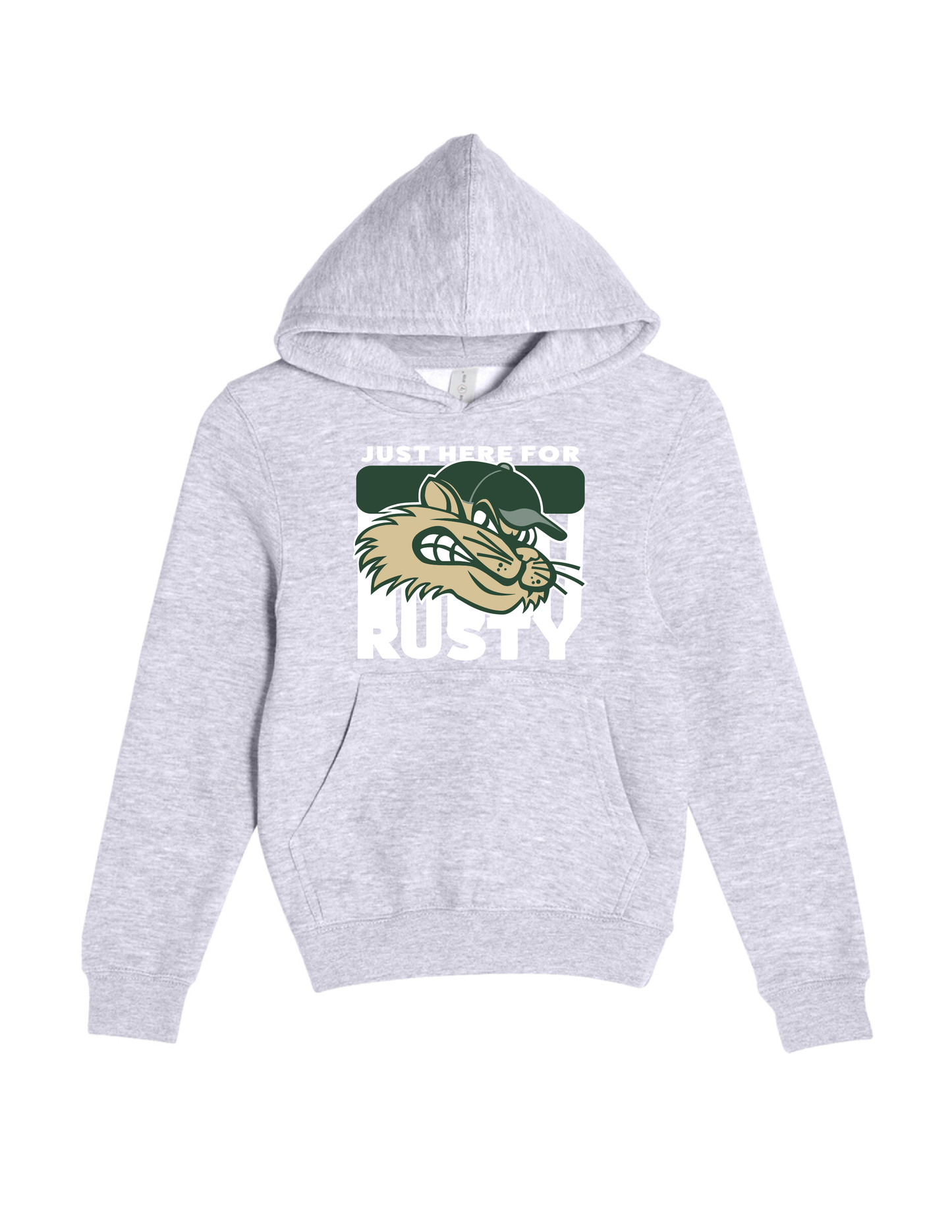 Youth Just Here for Rusty Hoodie